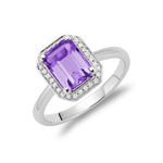 Bague à diamants et pierre de couleur.