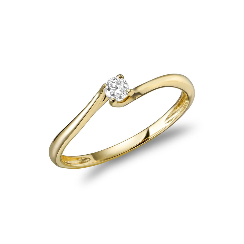 Bague à diamant petit solitaire.