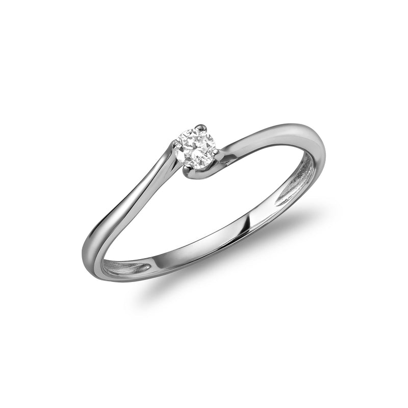 Bague à diamant petit solitaire.