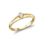 Bague à diamant petit solitaire.
