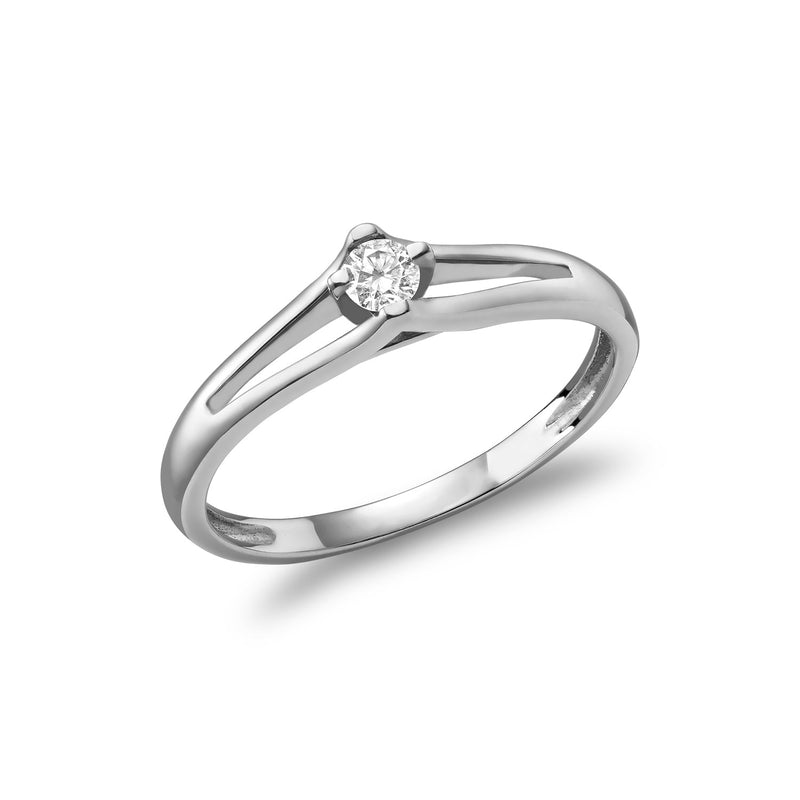 Bague à diamant petit solitaire.