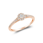 Bague à diamant solitaire et Halo
