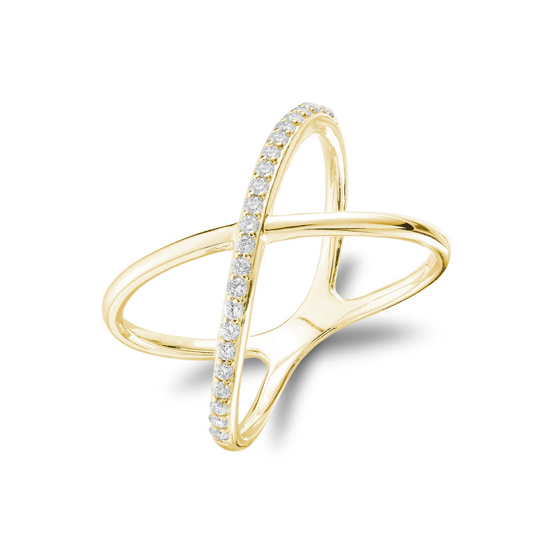 Bague à diamants en X