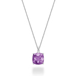 Collier à 1 diamant et pierre de couleur.